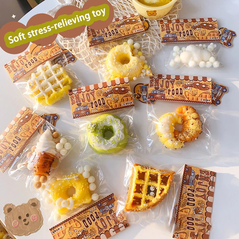 Food squeezing toys, soft and sticky with slow rebound, squeeze and relax jelly stress relief toys, for children and adults.