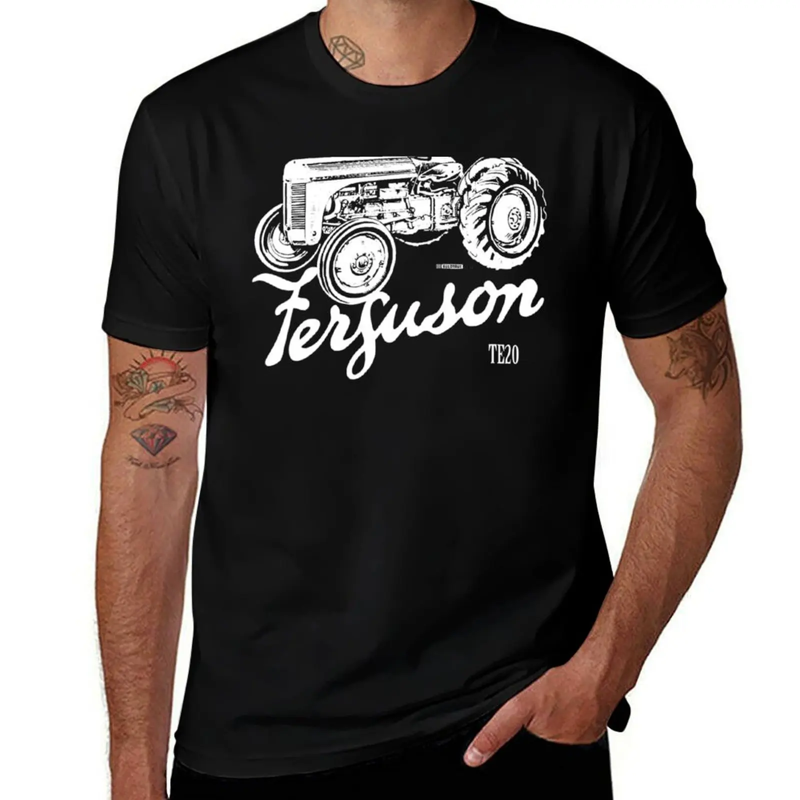 Fergusons Te20 Men Scripts And Illustrationes T-Shirt All Match Print Short Sleeve Top
