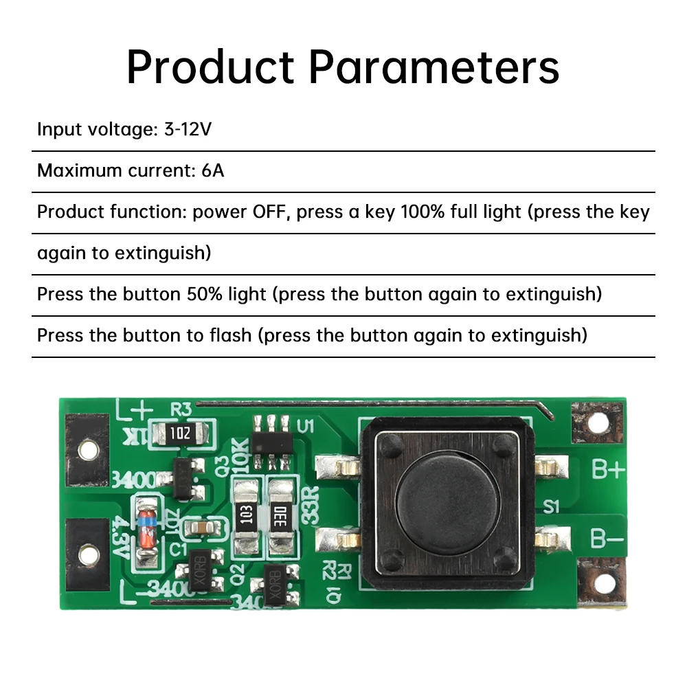 DC 3V-12V Flashing Module with 3 Mode High Brightness General Brightness Flashing Light Car LED Lighting Control Driver Board