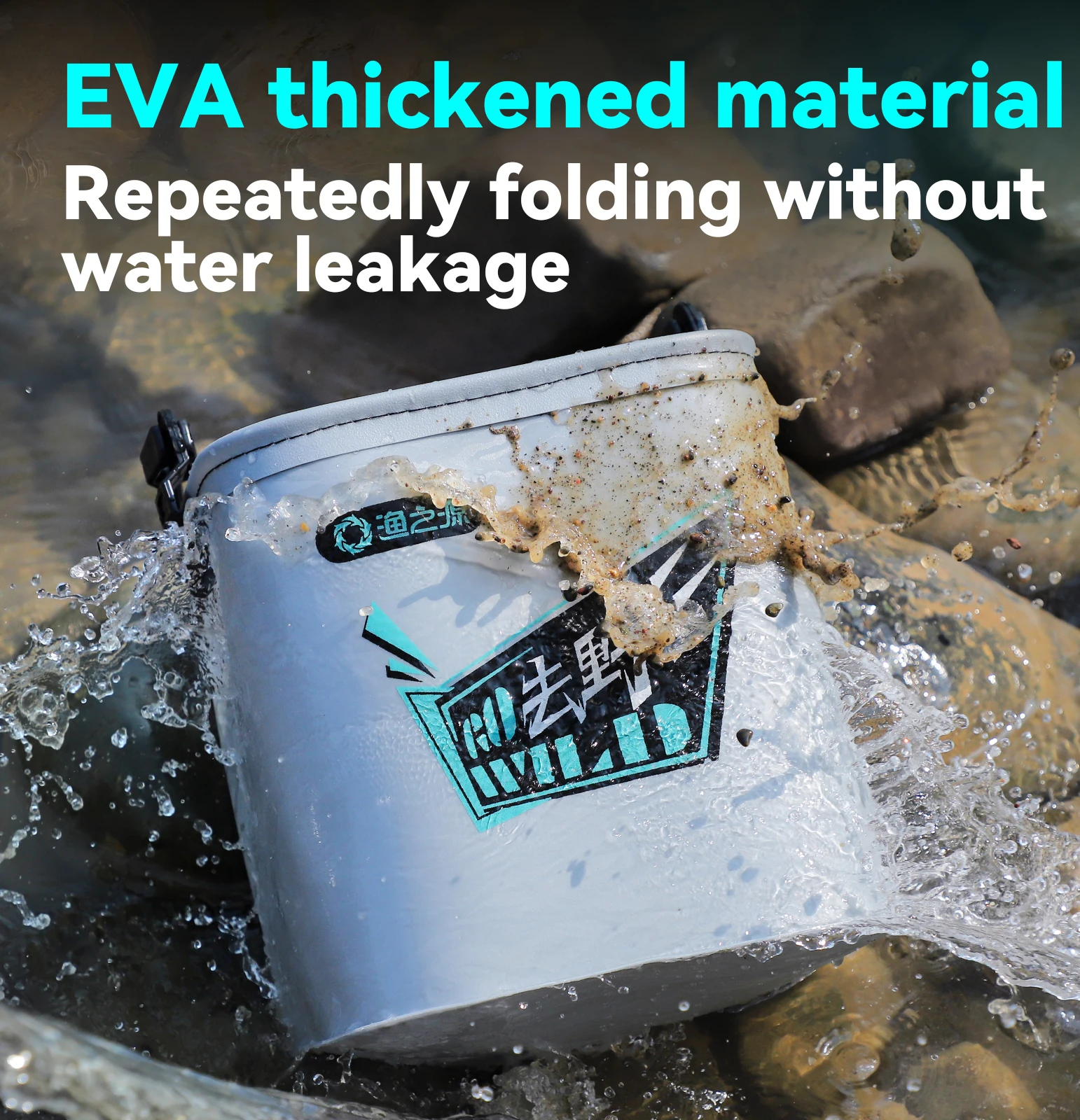 دلو طعم السمك، دلو السمك الحي، حاوية مياه محمولة متعددة الوظائف قابلة للطي، دلو يحمل الأسماك، أدوات الصيد