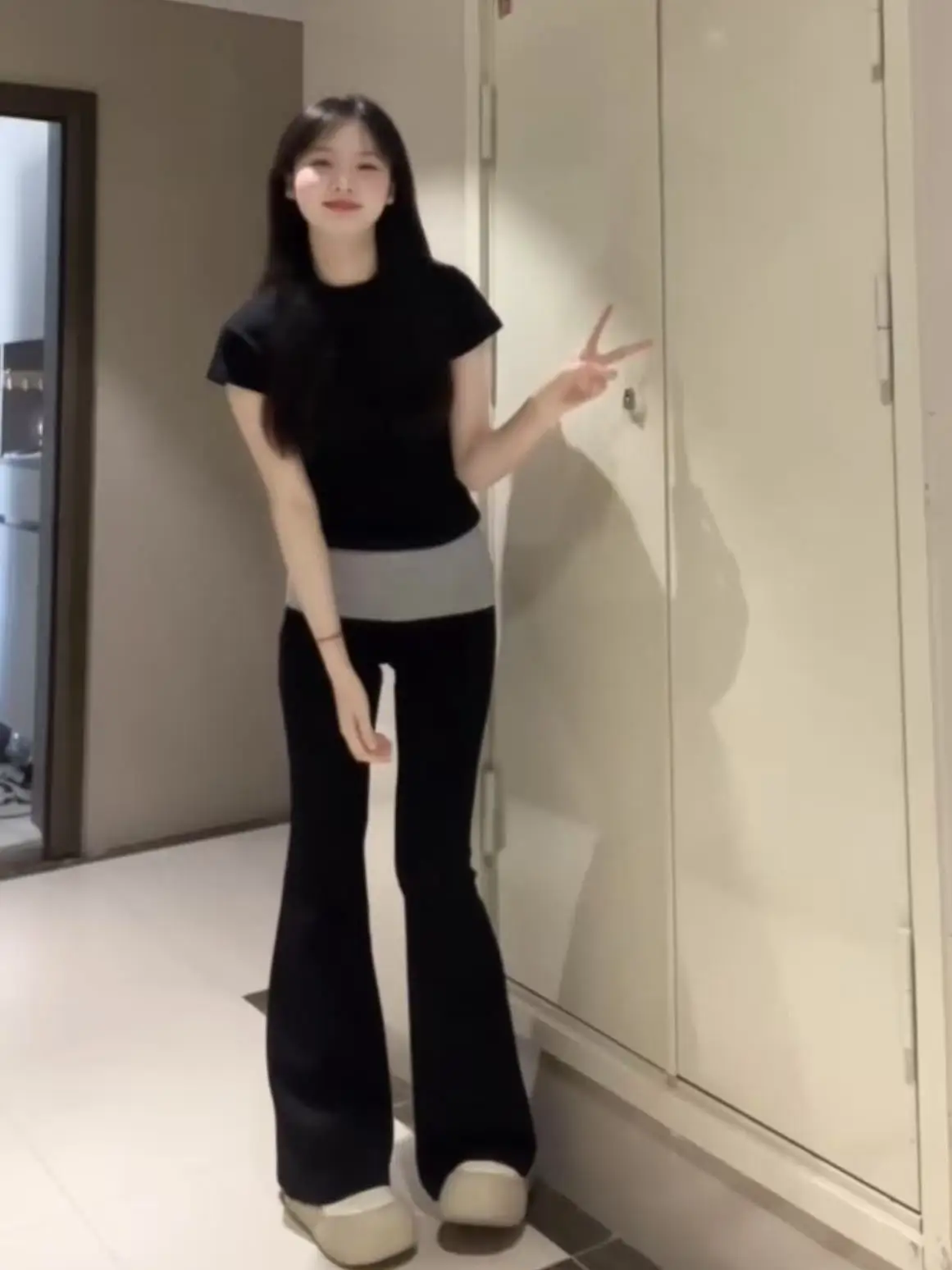 

Летние брюки-клеш Spicy Girl Slim Fit, комплект из двух предметов, крутой и элегантный, высококачественный, модный, женский, Ense...