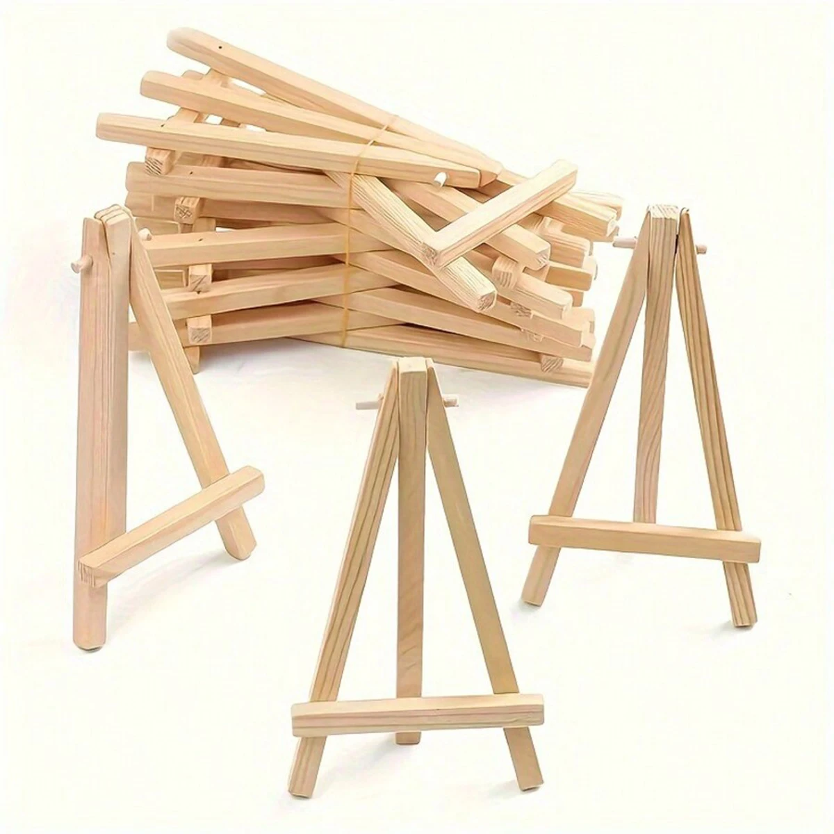 Mini caballete de artista de madera, soporte de exhibición de mesa compacto, soporte ajustable plegable para tarjetas de boda, pinturas, ilustraciones, 5/10 Uds.