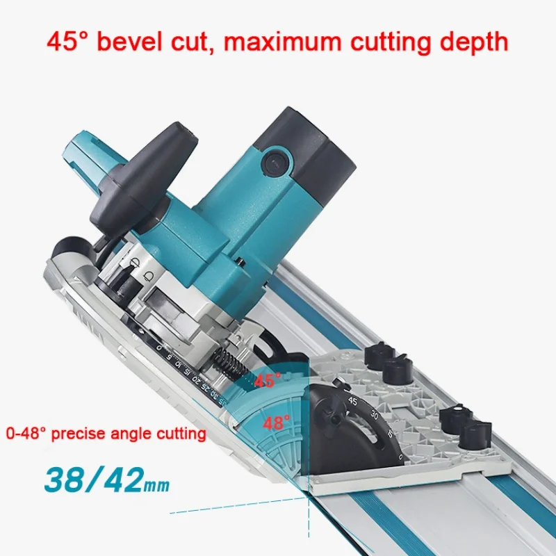 SY-165 (2025 جديد) منشار مسار خالي من الغبار بقدرة 1400 وات لأعمال النجارة، آلة قطع ألواح الجبس المستديرة الكهربائية