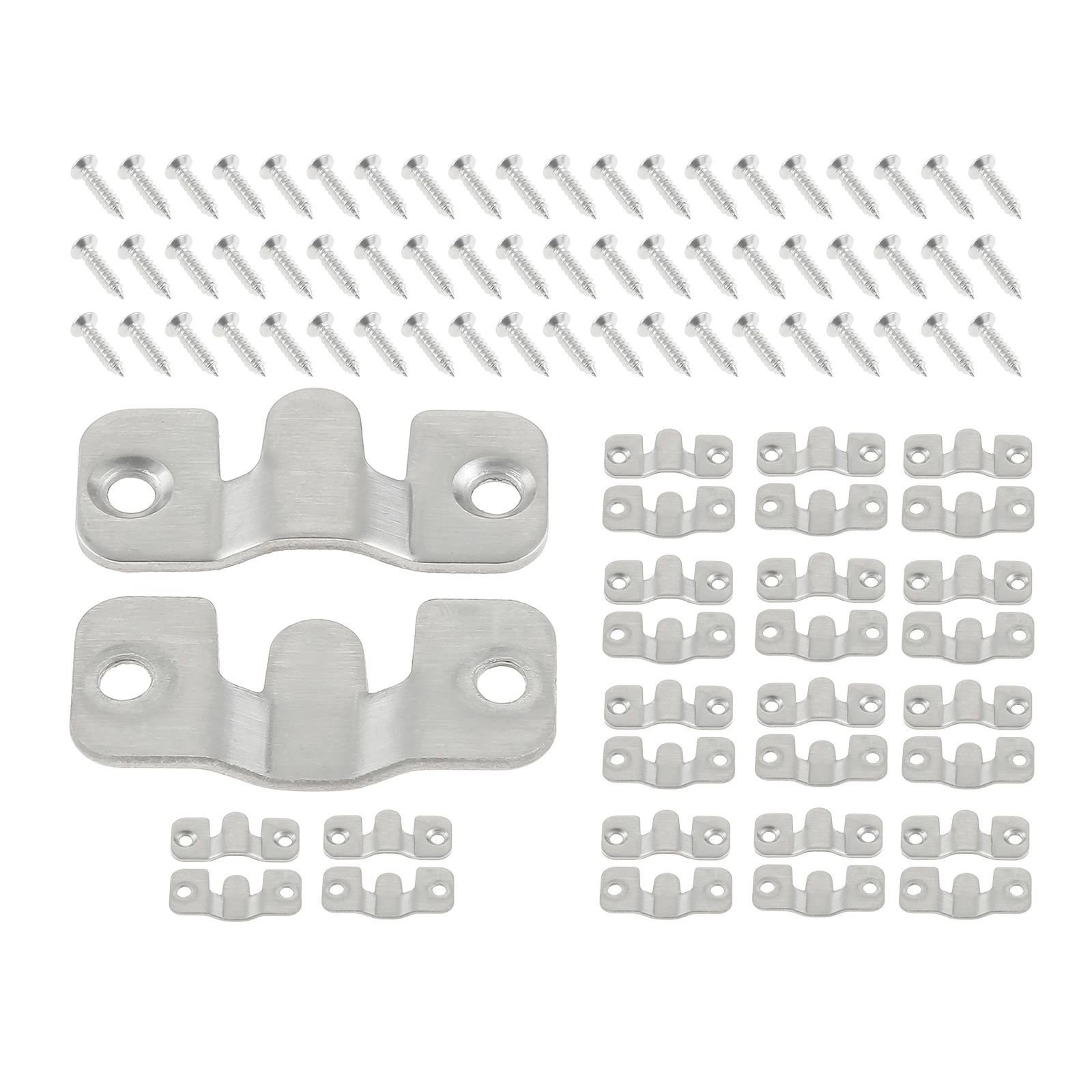 30Pcs Stainless Steel Picture  Photo Frame Hanger Hook Mirror Flush Mount Bracket Interlocking Z-Shaped Clip Wall Mount Hardware