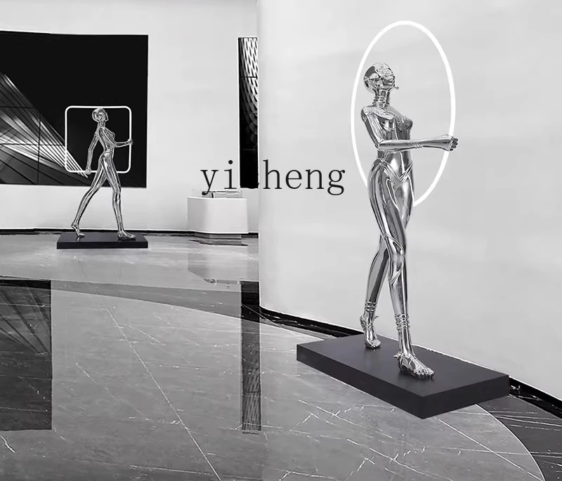 

ZZ humanoid art sculpture floor-to-ceiling large-scale technological ornament sales office art installation