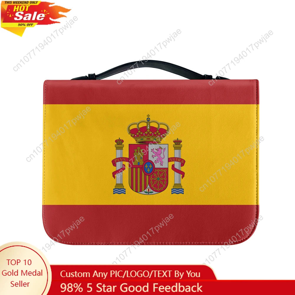 

Spanish National Emblem Vox Bible Bags Christian Gifts Personalized Cover Bible Pack Waterproof Leather Bag Pockets Package Case