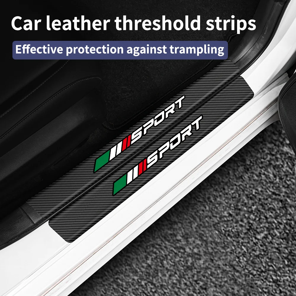 Carbon Fiber Sport Auto Tür Sill Schwelle Aufkleber Auto Stamm Stoßstange Streifen Für Lancia Delta Musa Phedra Thesis Voyager Ypsilon – Detail 1