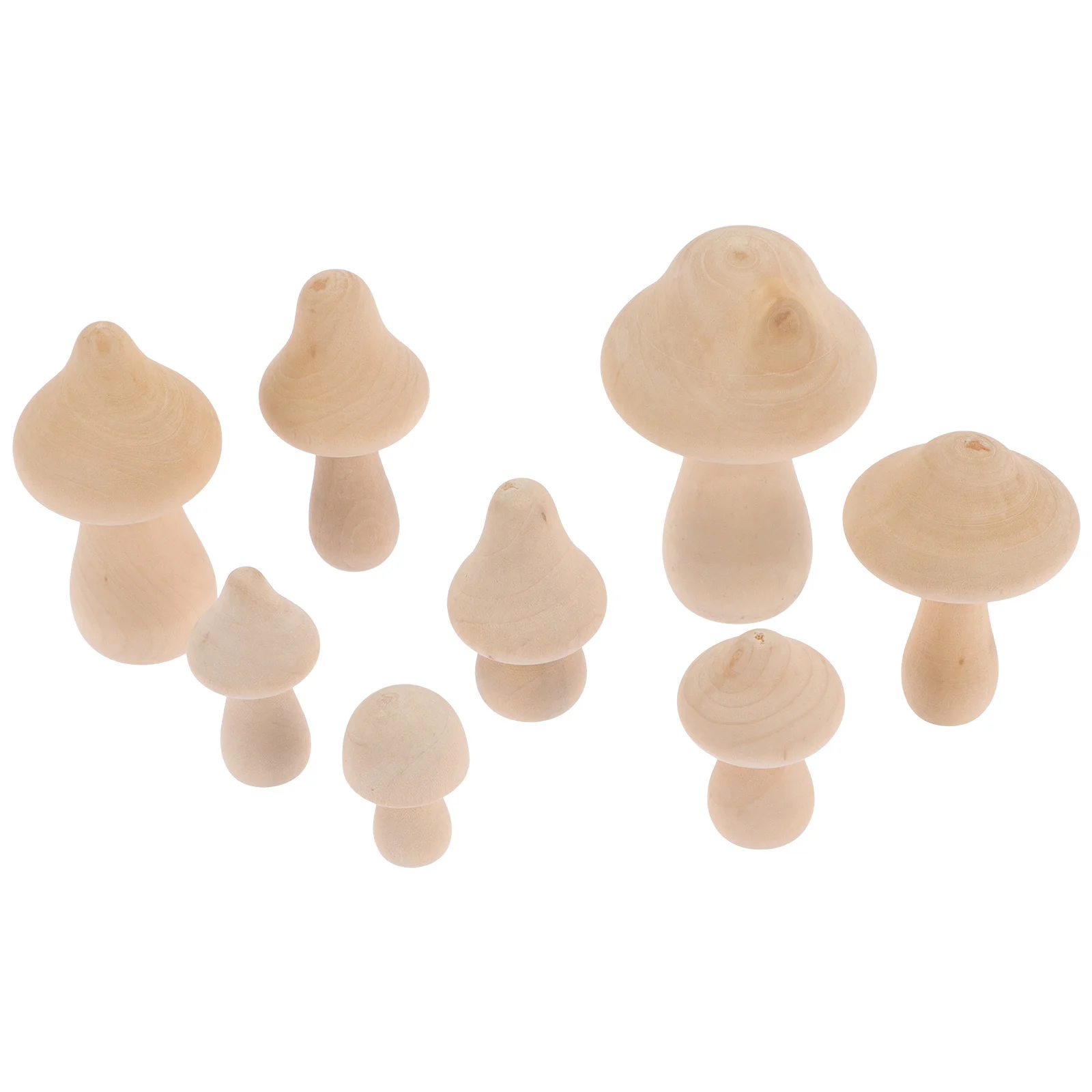 

8Pcs Unfinished Wooden Mushroom Pegs DIY Craft Hand Painting Educational Kids Creative Graffiti Mushroom Decor