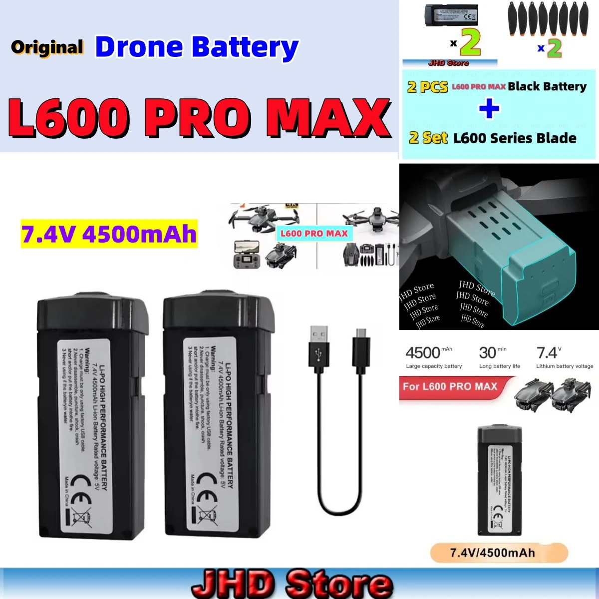 JHD pour Drone d'origine L600MAX L600 PRO MAX hélices de batterie pour L600 PRO MAX Drone accessoires lames en gros