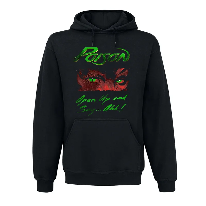 

1985 Vintage Mens Hoodies Poison Bret Michaels Coat Hooded Graphic Streetwear Sweatshirts Pullovers Tops