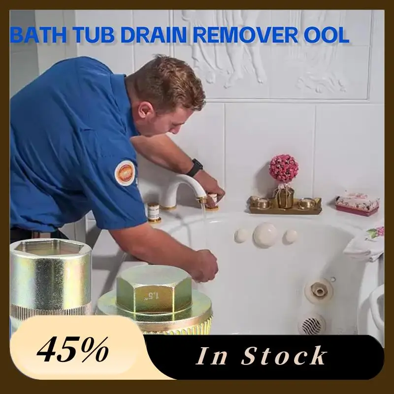 

A60Z Top 1.5Inch Bathtub Drain Remover Tool,Tub Drain Extractor With 1Inch Socket,Remove The Old,Broken,Stubborn,Rusted Drain Tu