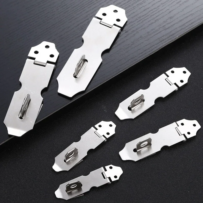 Silver stainless steel lock, door drawer cabinet door padlock lock plate, free mail