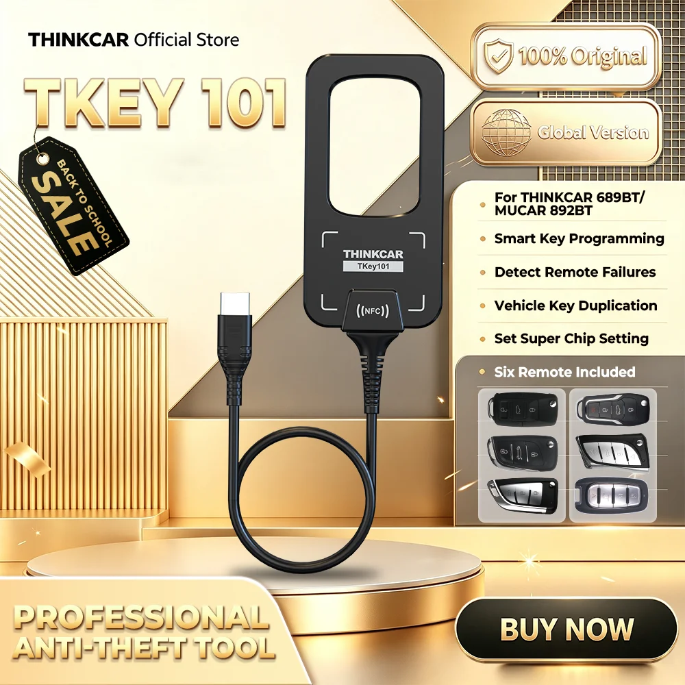 THINKCAR TKEY 101 Universal Car Key Programmer Equipment with 6 Unit Remote Key Supports Anti-Theft System For MUCAR 892BT 689BT