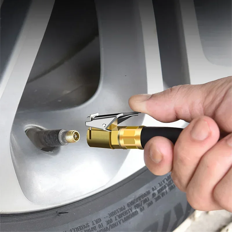 مقياس ضغط الإطارات 220psi مقياس ضغط الهواء سيارة مراقبة ضغط الإطارات منفاخ الإطارات مع خرطوم مرن لسيارة شاحنة دراجة نارية