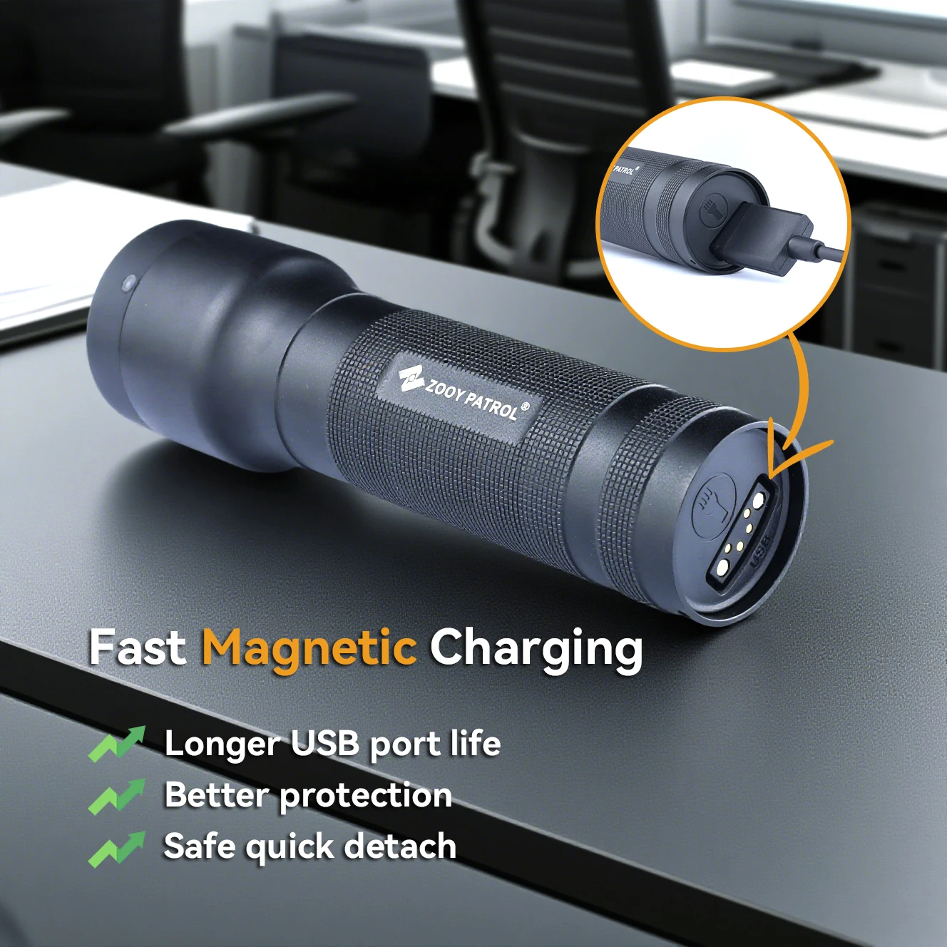 ZOOY Z-6600T RFID Guard Tour System with Flashlight, Impact Record, IP67 Waterproof, for Security Patrol