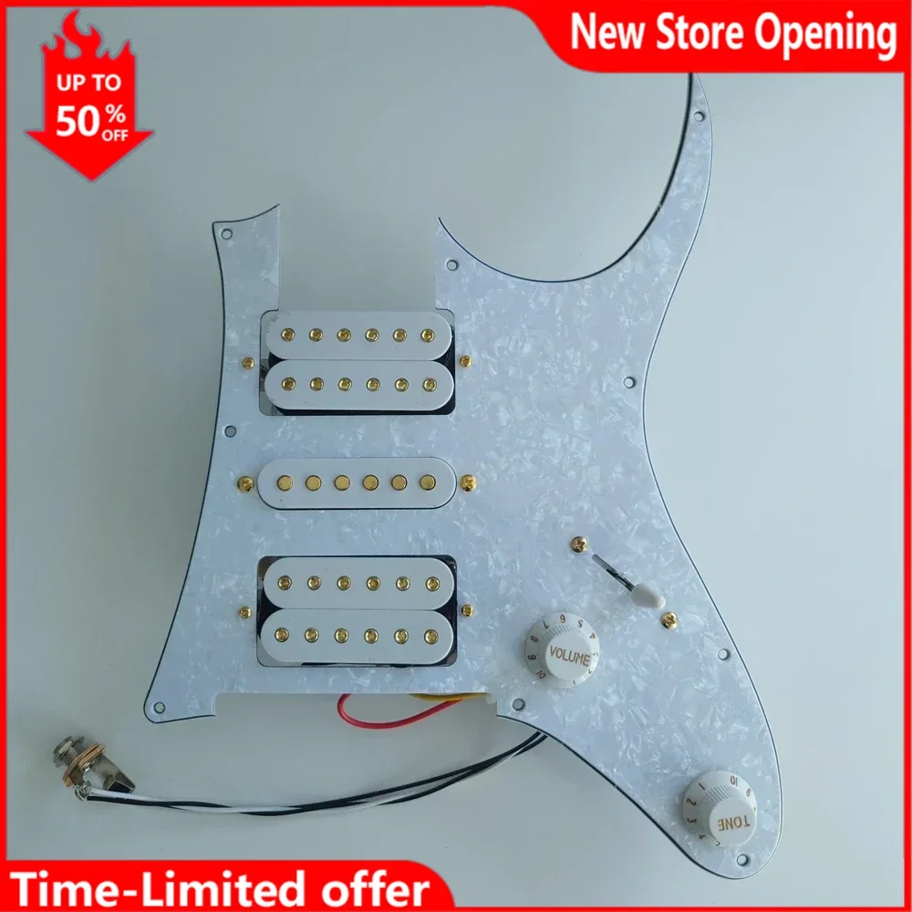 Upgrade Prewired HSH  Pickguard Loaded  Alnico V Pickups Set Multifuction Switch Orange Cap Welding Harness Guiar Accessories