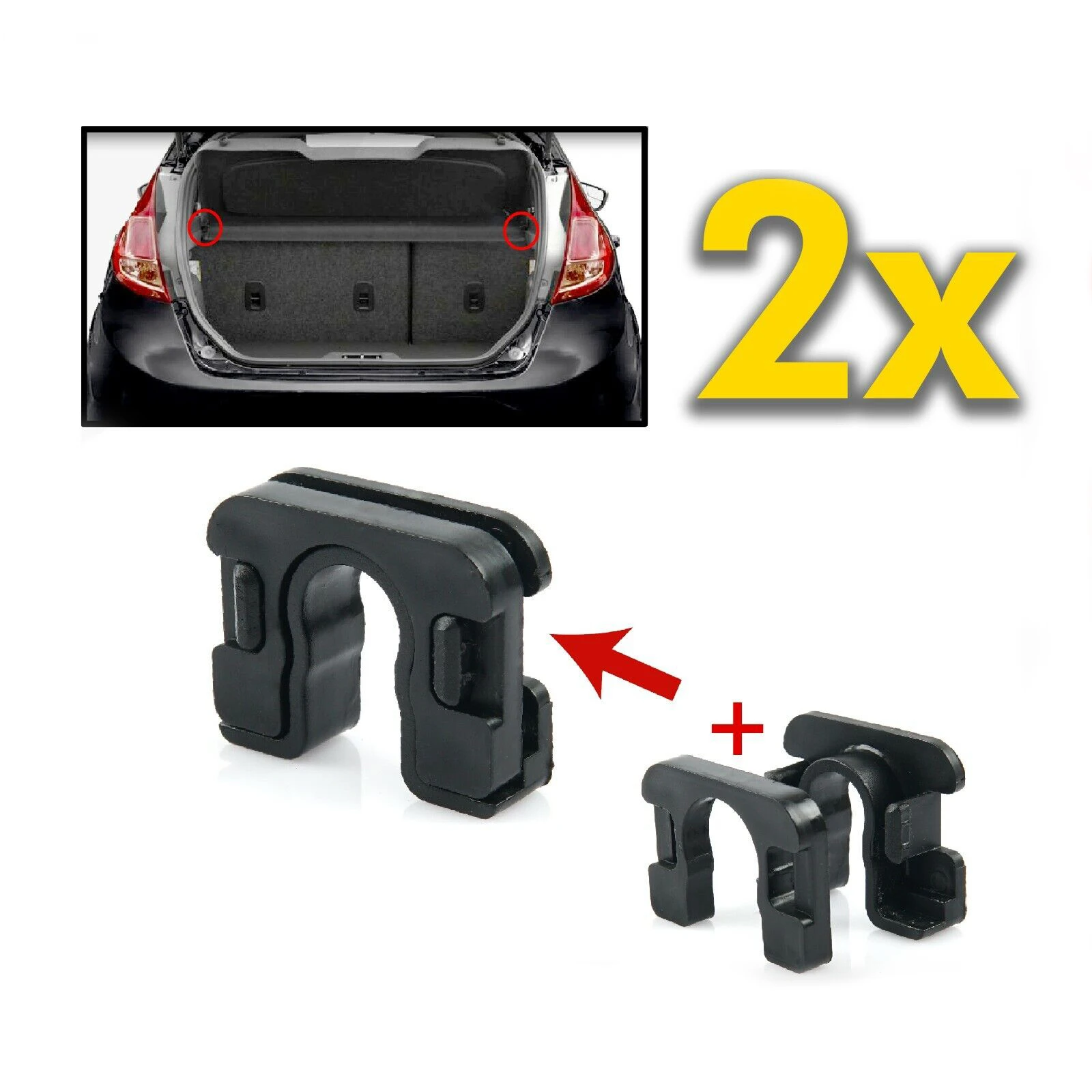 

2 комплекта креплений для задней полки багажника Ford Focus 3, Mondeo MK4, Fiesta MK7 MK8, B-Max, C-Max
