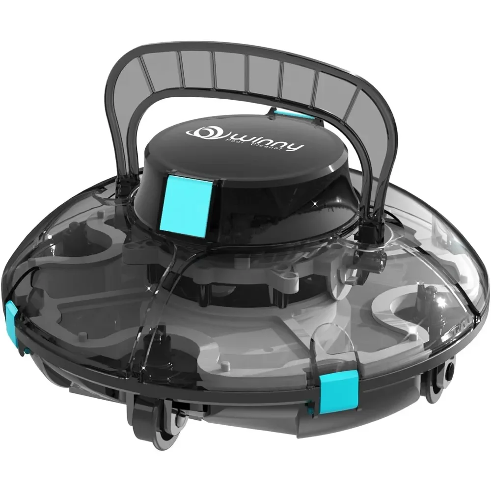 Aspirateur de piscine robotique sans fil, aspirateur de piscine automatique, conception transparente, injuste et discutable, idéal pour piscine plate au-dessus