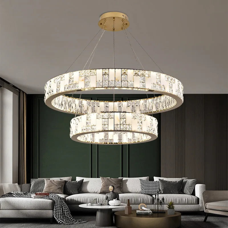 

Modern Luxury LED Pendant Light with Snowflake Print Suitable for Living Room Dining Room Crystal Pendant Lamp