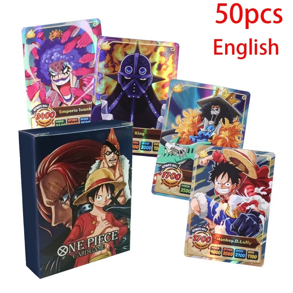 50PCS One Piece Demon Slayer Cards English Version SSR Card Ultra Rare Card Tanjirou Kamado Nezuko Character Collection Card