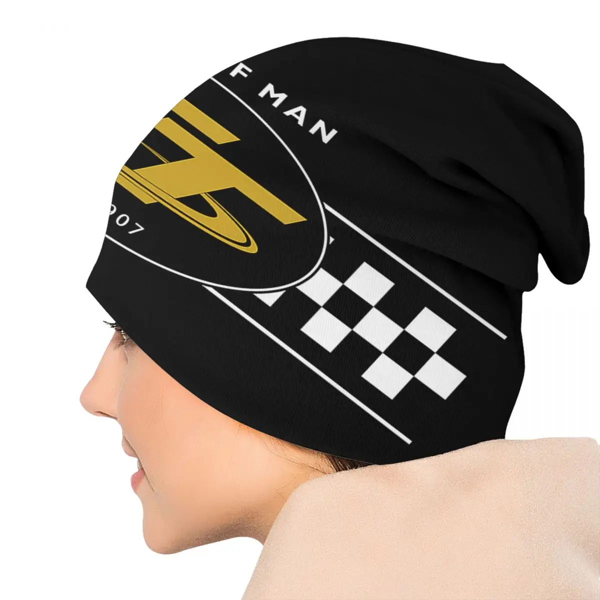 Isle Of Man Tt wyścigi motocyklowe czapka zimowa Unisex zimowe ciepłe czapeczki Femme czapki robione na drutach Hip Hop odkryty Skullies czapki