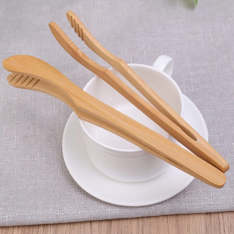 4/2pcs Wooden Tea Tweezer Bacon Tea Clip Tongs Bamboo Salad Food Toast Bend Clip Barbecue Clips Kitchen Accessories Teaware