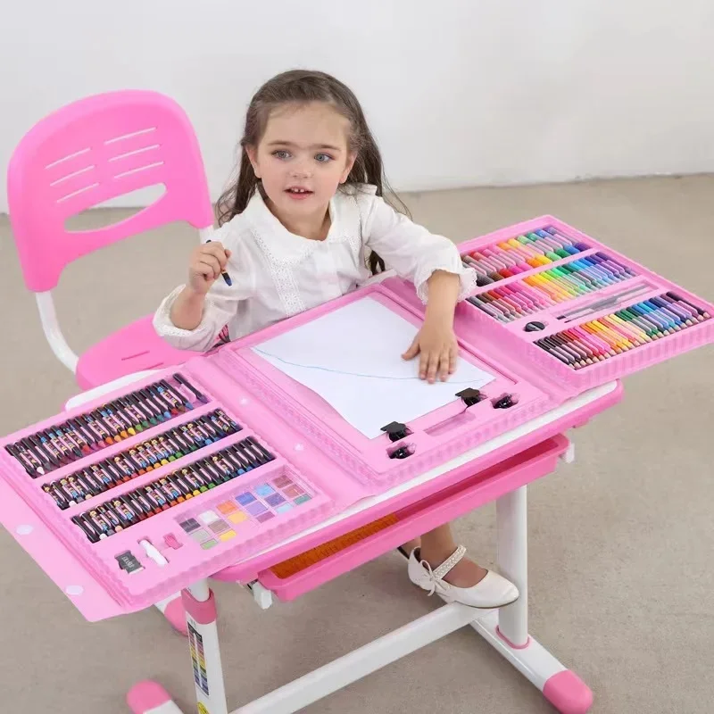 150-208 Pcs Kids Art Set Watercolor Markers Crayons Water Pen Drawing Kit Artist Painting Tools Portable Art Supplies for Boys G