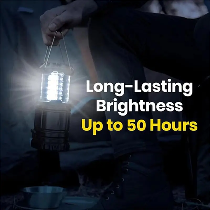 PORK-4-Pack Solar Camping Lanterns Battery Operated LED Lights For Power Outages Emergency Supplies Survival Kit