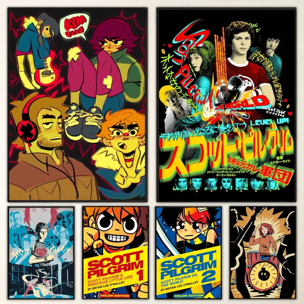 Scott Pilgrim vs. the World Cult Comic Action Film Art Poster Aesthetic Art Print for Bedroom & Living Room Decor, Unframed