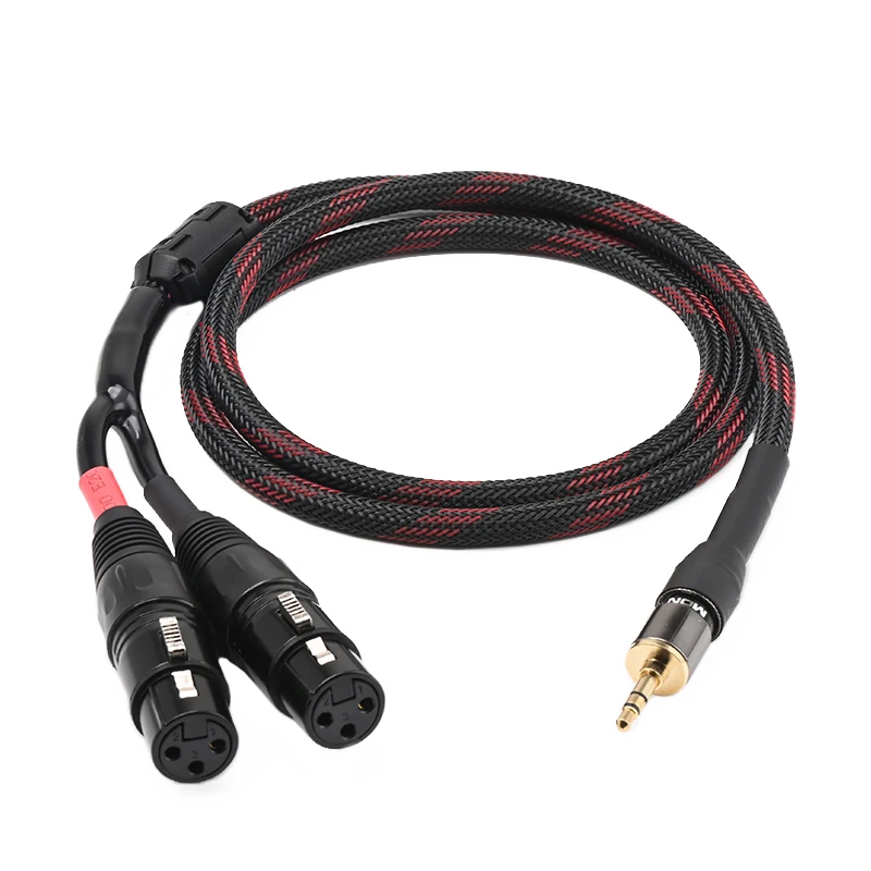 ATAUDIO HiFi XLR Kabel 3,5 mm auf XLR Aux Audio Kabel TRS Stereo 3,5 auf 2XLR Stecker für Mikrofon Computer Telefon Lautsprecher Verstärker 4
