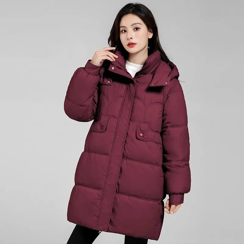 2023 moda inverno lungo soprabito donna giacca imbottita in cotone addensare soprabito caldo femminile rimovibile con cappuccio Parka capispalla