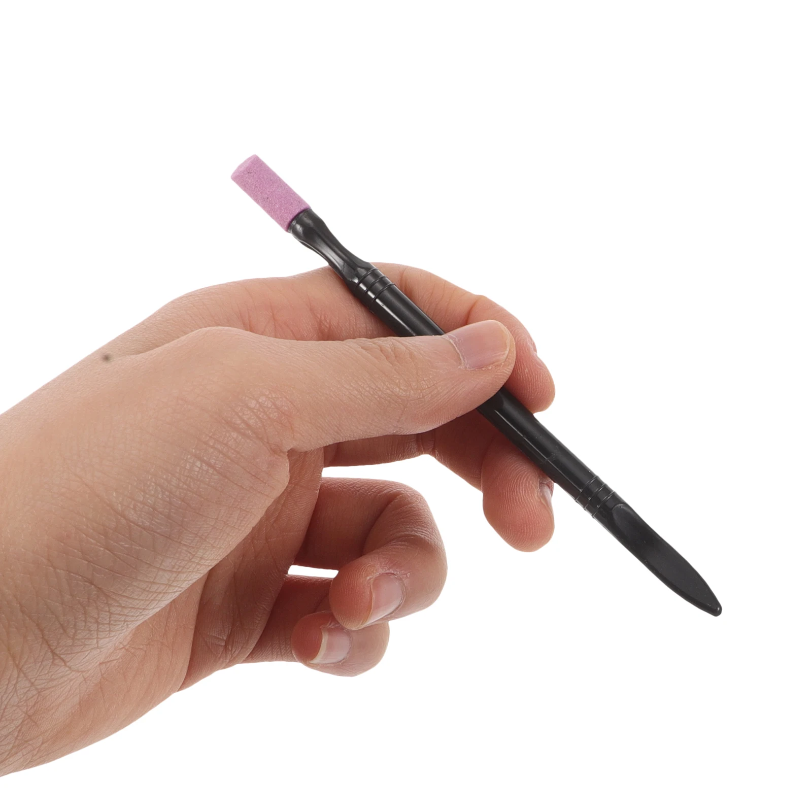 ปากกาตะไบเล็บ 5 ชิ้น ปากกาขัดเล็บ กำจัดหนังกำพร้า หัวสองด้าน สีดำ พร้อมแท่งตะไบหินสำหรับขัดแต่งเล็บและเท้า