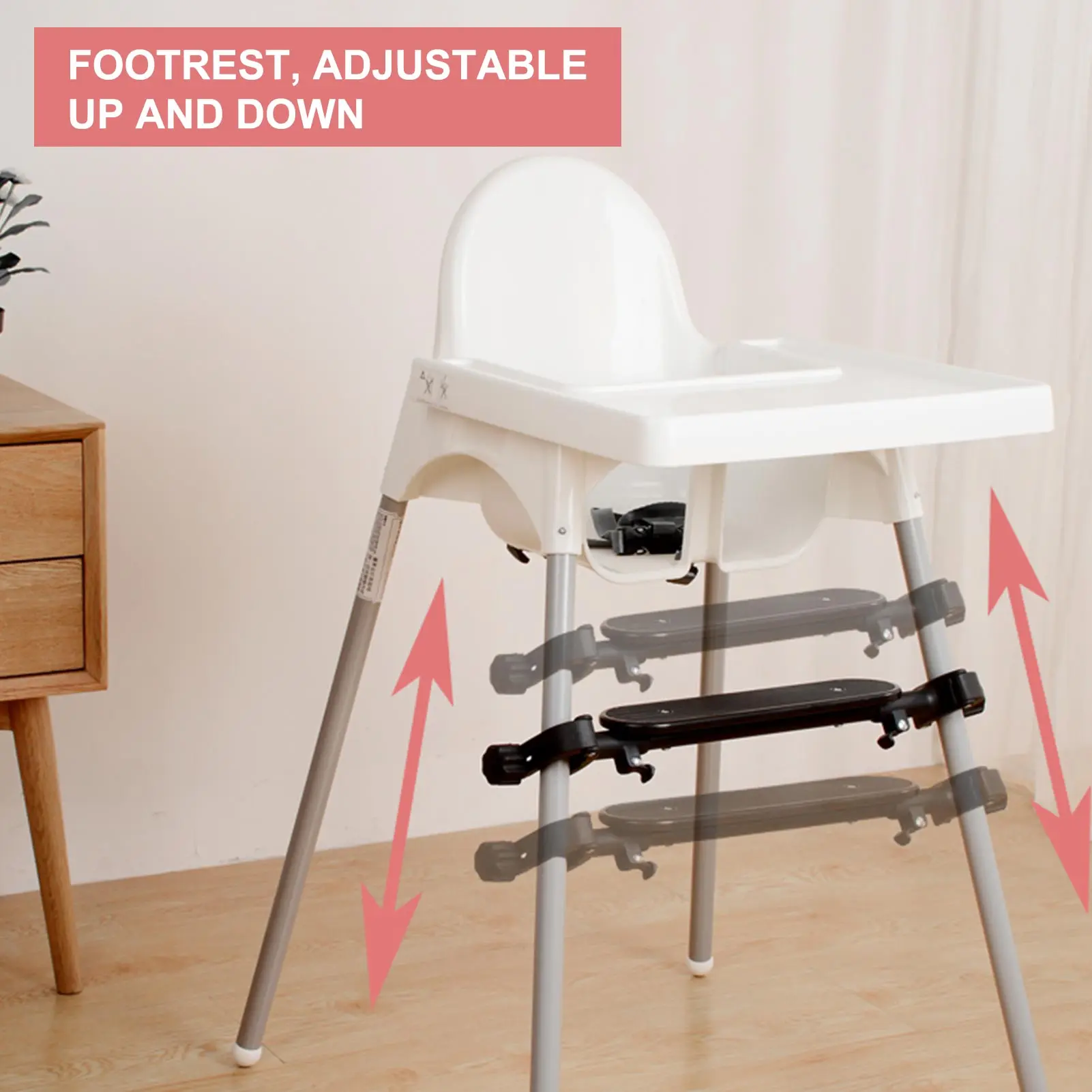 Baby Highchair Footrest Adjustable Stroller Footboard High-rise Dinning Chair Foot Rest Cushion Pad Baby Stroller Accessories