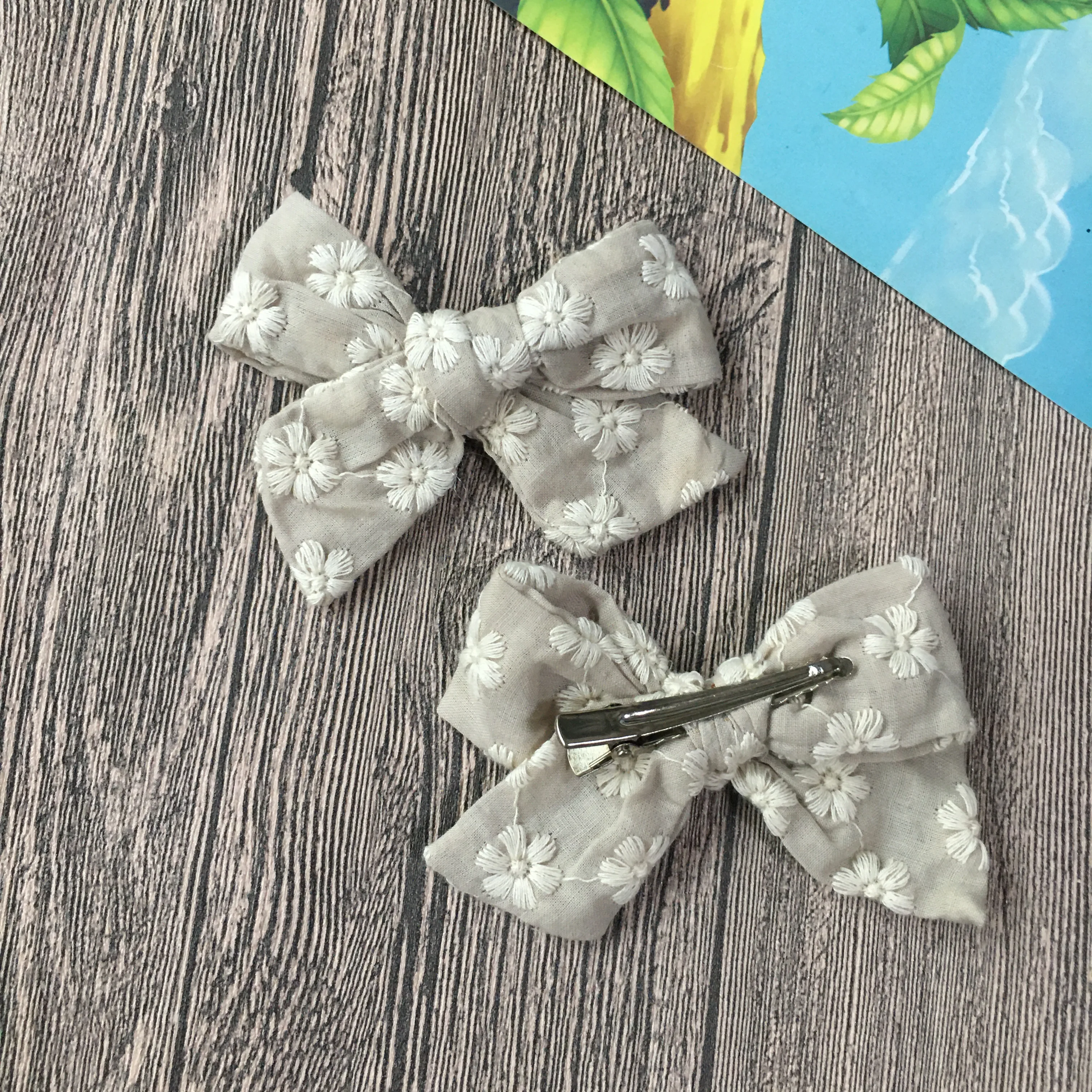 Baby Girls Bow Hairclips 3.5 Inch Sweet Fashion Cotton Flower Headbands For Kids Classical Bow Hairband 30Pcs/Lot