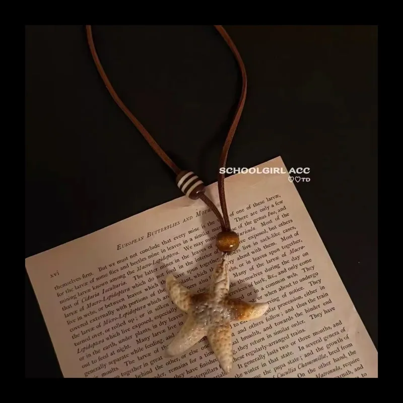 النسخة الكورية Ins المحيط باتريك ستار قلادة طويلة المتخصصة خمر قلادة قلادة متعددة الاستخدامات #4