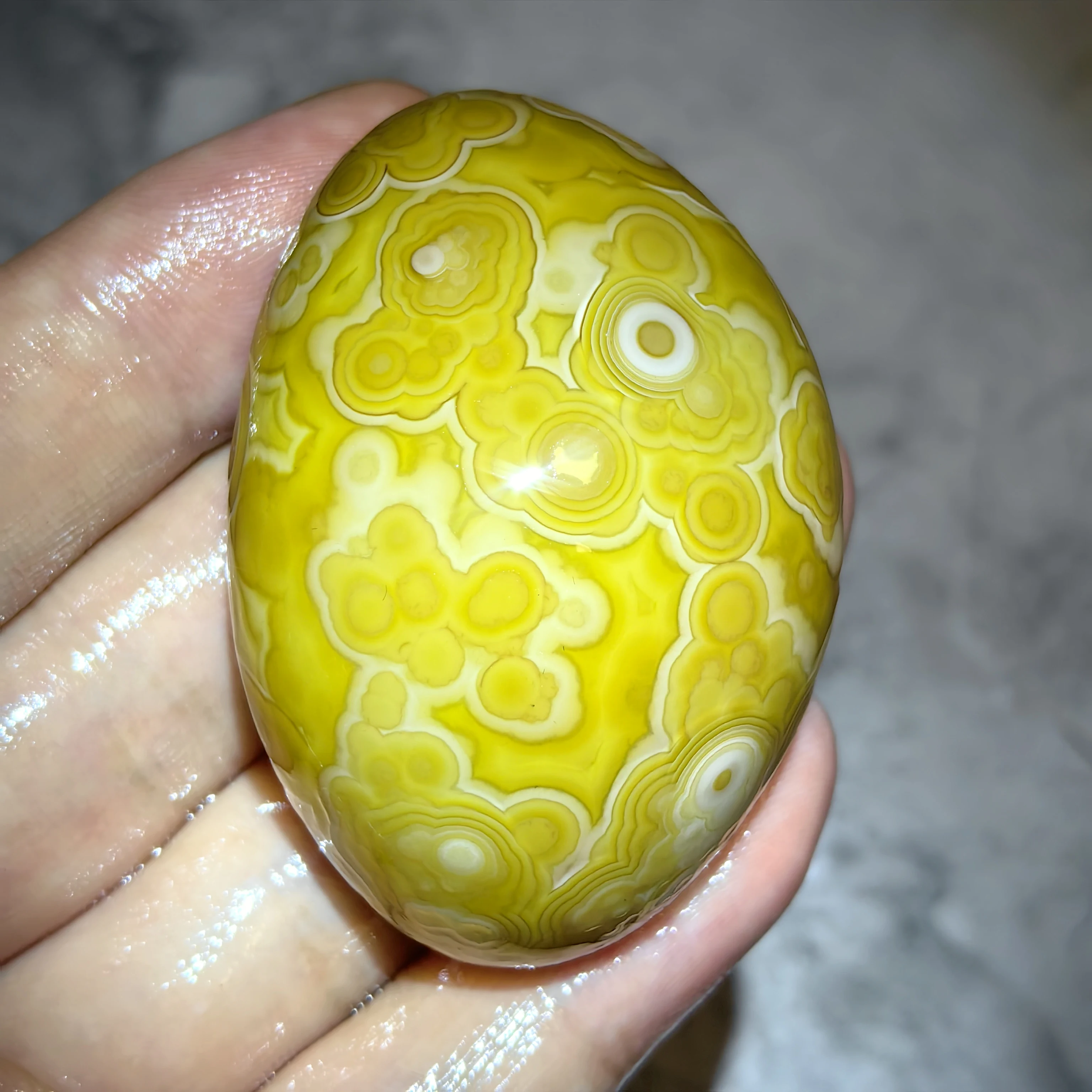Pure Natural Wishing Divine Eyes Agate Palm Stones for Reiki Infusd Meditation, Stress Relief, Energy Work, Against Negativity