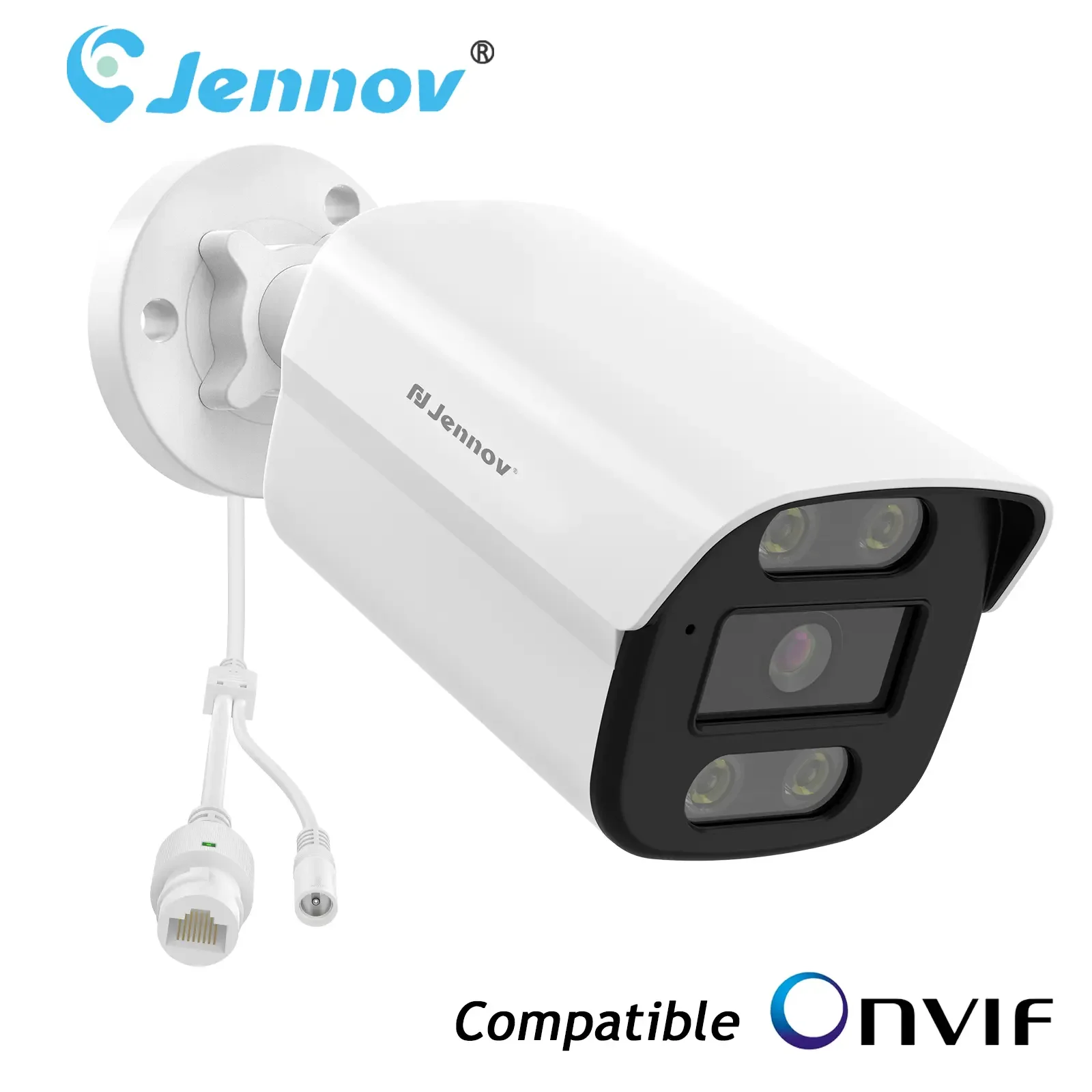 Jennov 4K 8MP POE IP Camera Security Hikvision Compatible Outdoor 2-Way Audio Auto Tracking Home Security NVR System IP66