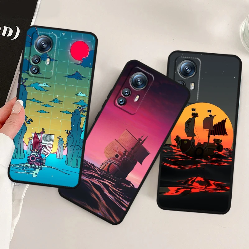 

Pirate Ship Anime One Piece For Xiaomi Mi 14 13T 13 12T 12 11T 11i 11 10T 10 Pro Lite Ultra 5G Black Cover Phone Case