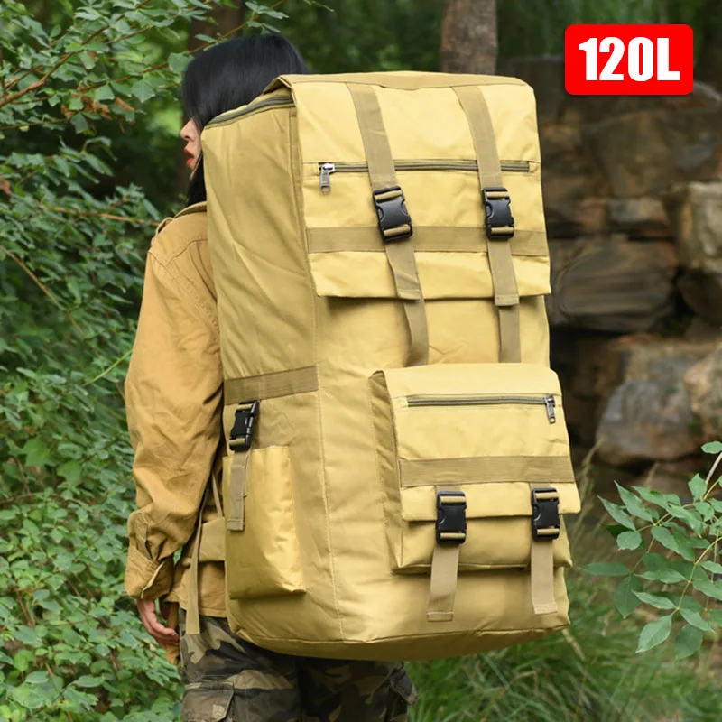 120L Super Capacity Travel Backpack Men Tactical Rucksack Luggage Bag Outdoor Camping Mountaineering Hiking Bags