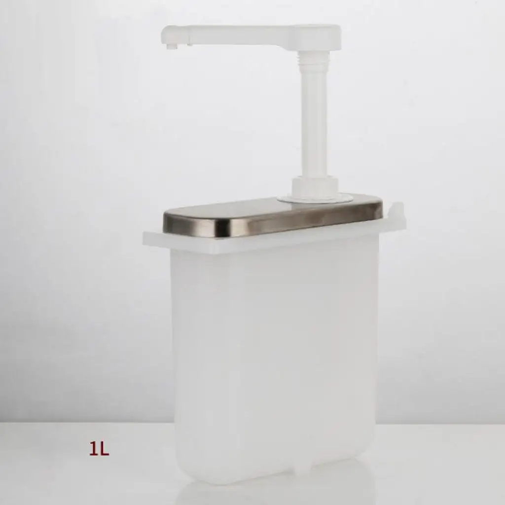 Easy Press Plastic Sauce Pump Reusable Condiment Dispenser 1L 2L Oil Vinegar Soy Ketchup Mustard for Café and Restaurant