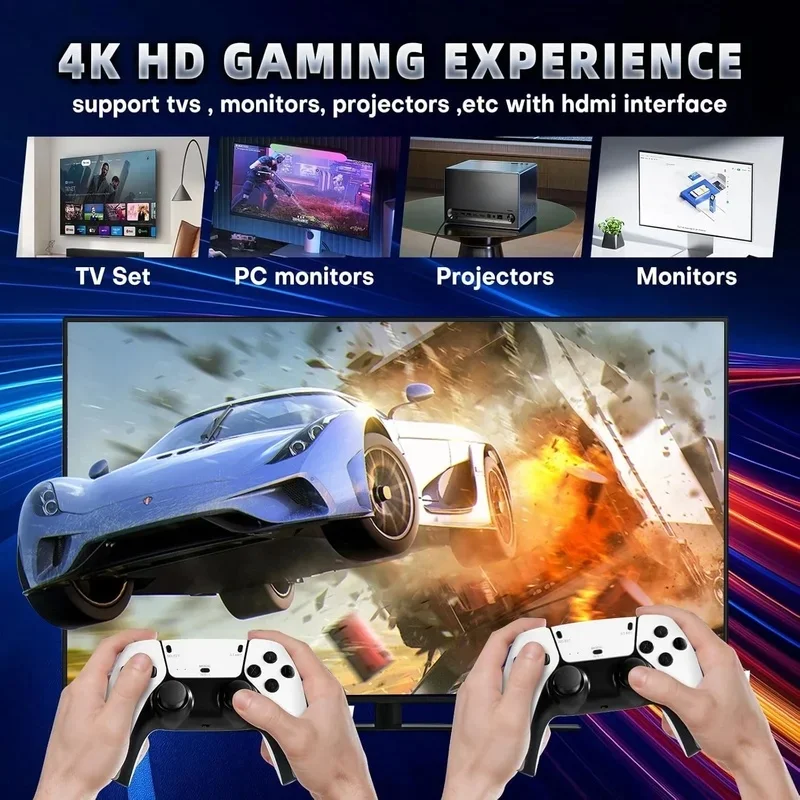 128G Game Stick M15 4K Video TV Game Console Wireless Gamepads 20000+ Classic Arcade Games HD Two-player Gaming Console with 64G image 2