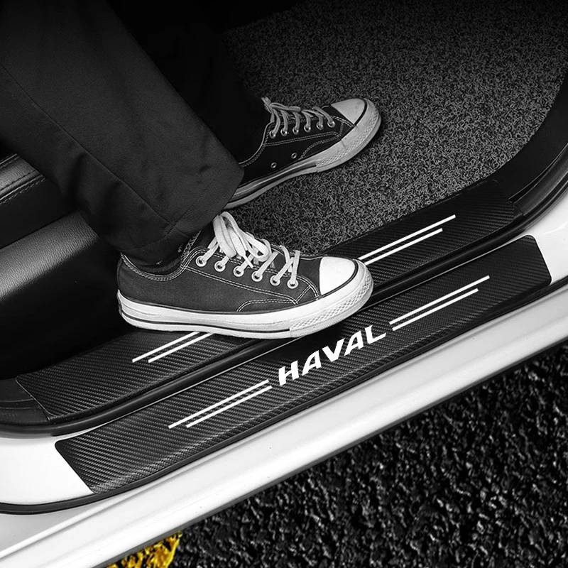 Car Door Sill Protector Stickers Carbon Fiber Threshold Pad For Great Wall Haval H6 H5 H7 Dargo M6 H9 H6S F7 F7X Jolion X DOG XY
