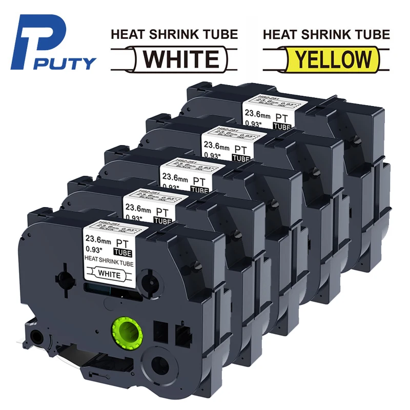 

PUTY 5PK Heat Shrink Tubes HSe-251 for Brother HSe251 HSe 251 HSe651 23.6mm label for Brother P-Touch Printer