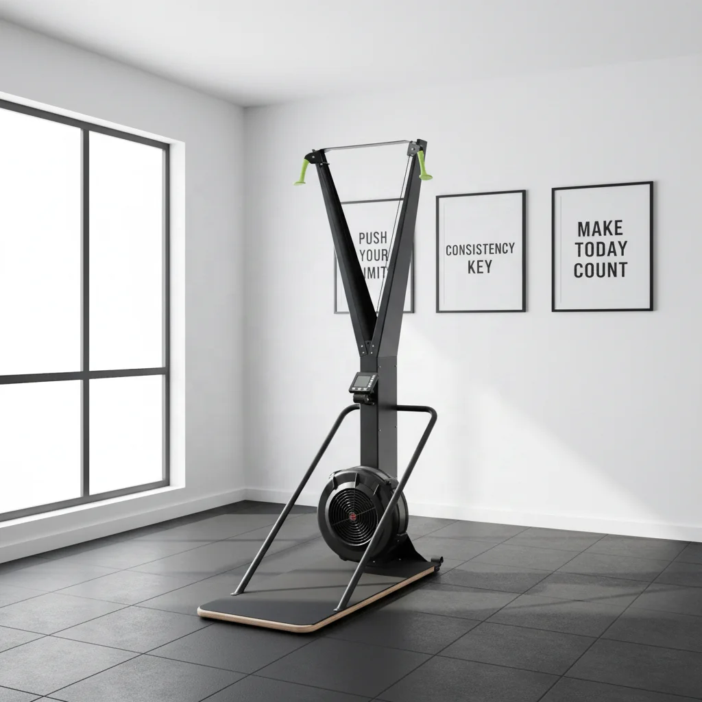

Steel Air Resistance Ski Machine 10-Level Adjustable Resistance Indoor Ski Trainer for Commercial Gym & Home Fitness