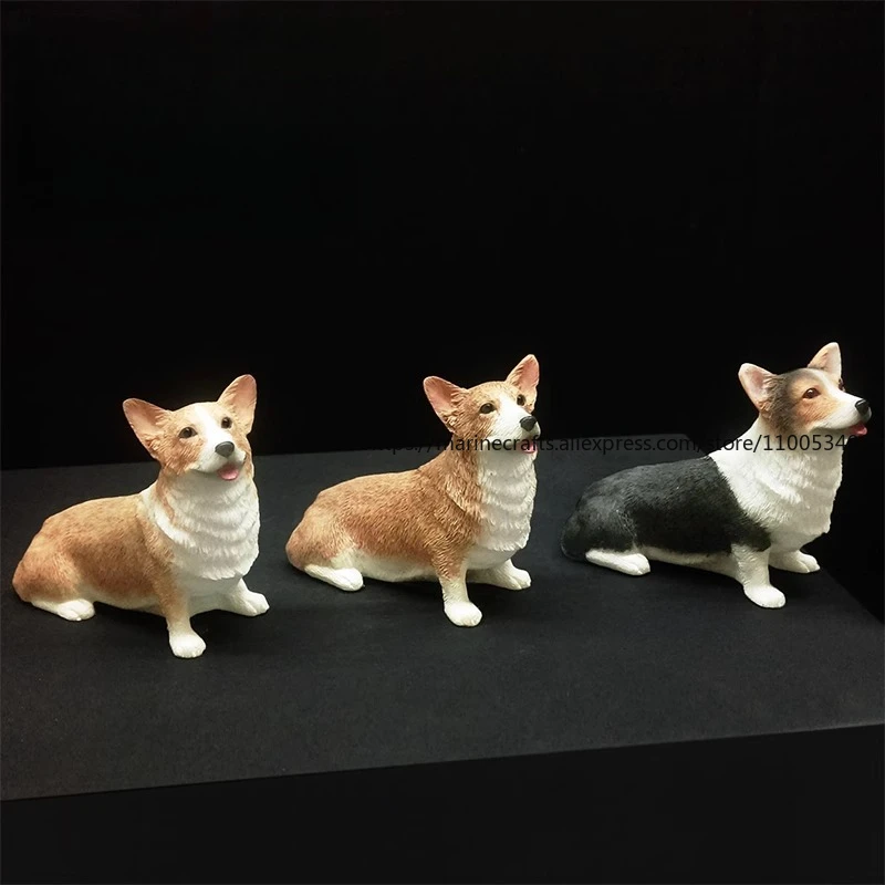 

Welsh Corgi Dog Statue Realistic Resin Car Decor, Adorable Pet Figurine for Dashboard Home Display Collectible Gift Handicraft