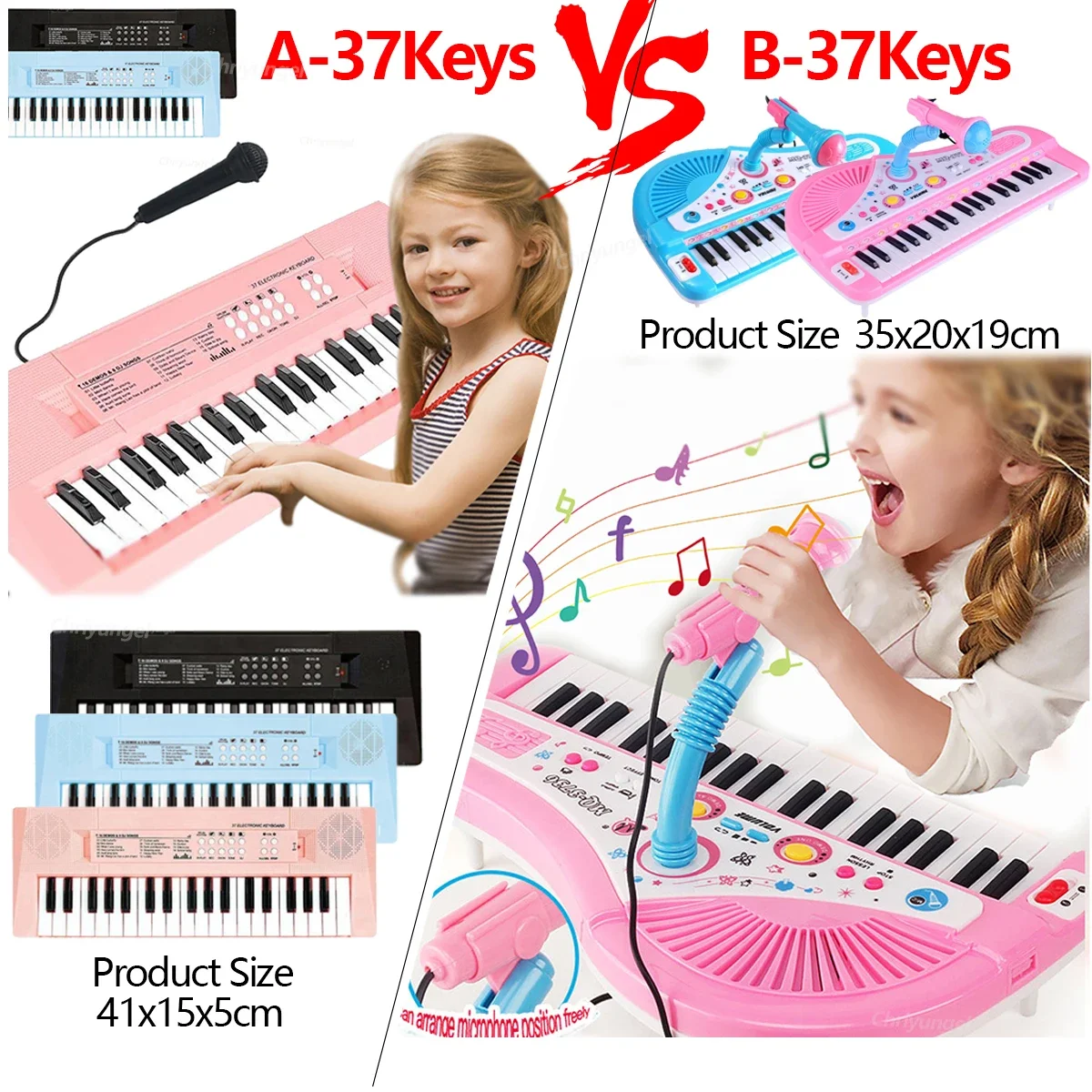 Chriyungel 37 teclas crianças teclado eletrônico piano com microfone instrumento musical brinquedos educativos presente para menino menina criança