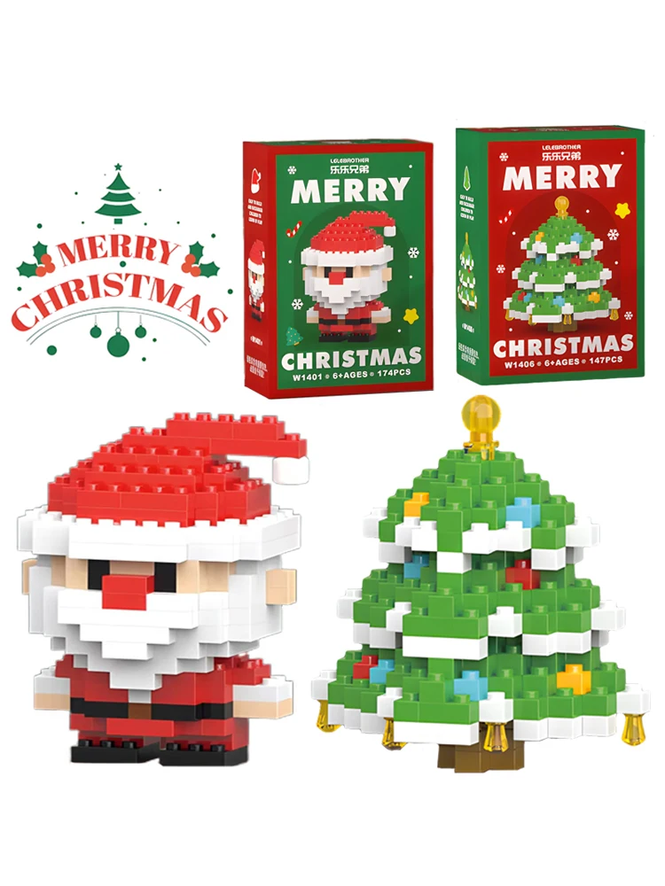 Cadeaux de noël Micro bloc de construction série père noël renne Puzzle assemblage briques décoration de Table jouets enfants enfants