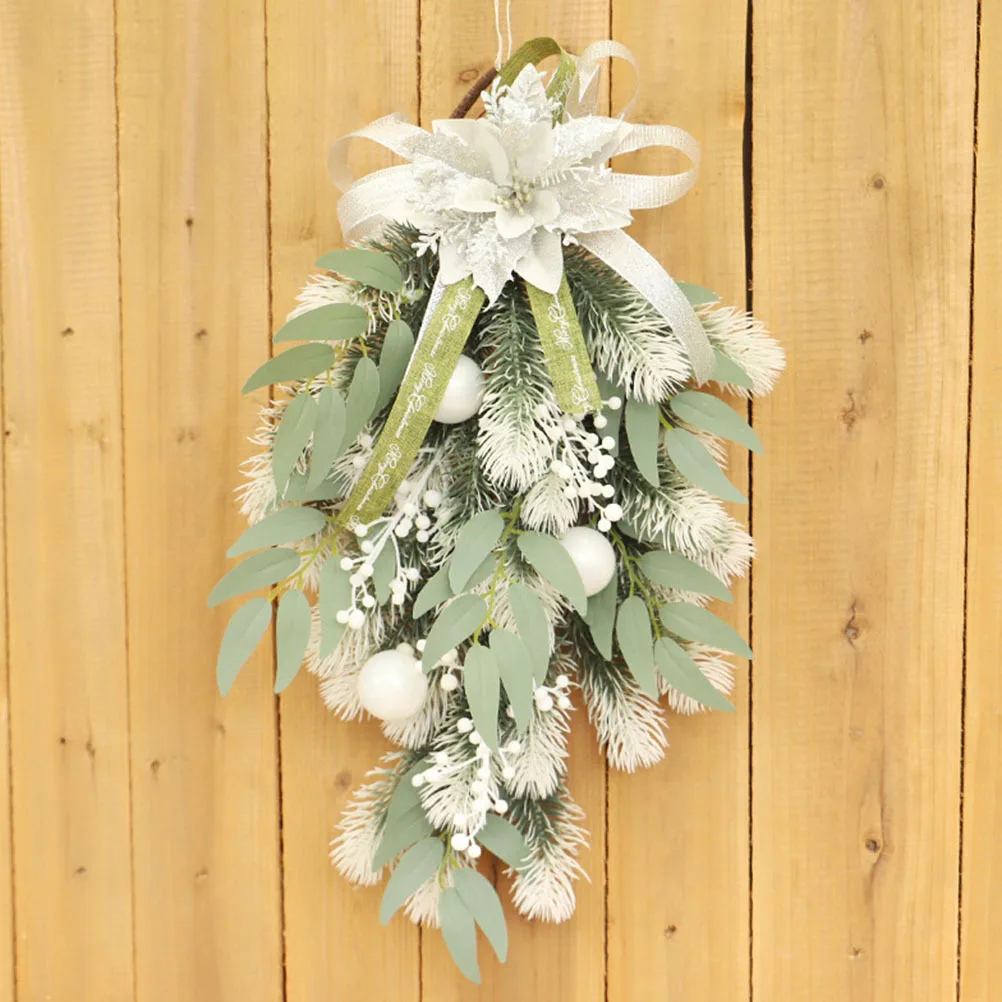 

Festive Artificial Christmas Wreath with Pine Branches Realistic Design for Door Wall Xmas Decoration Holiday Party Supply