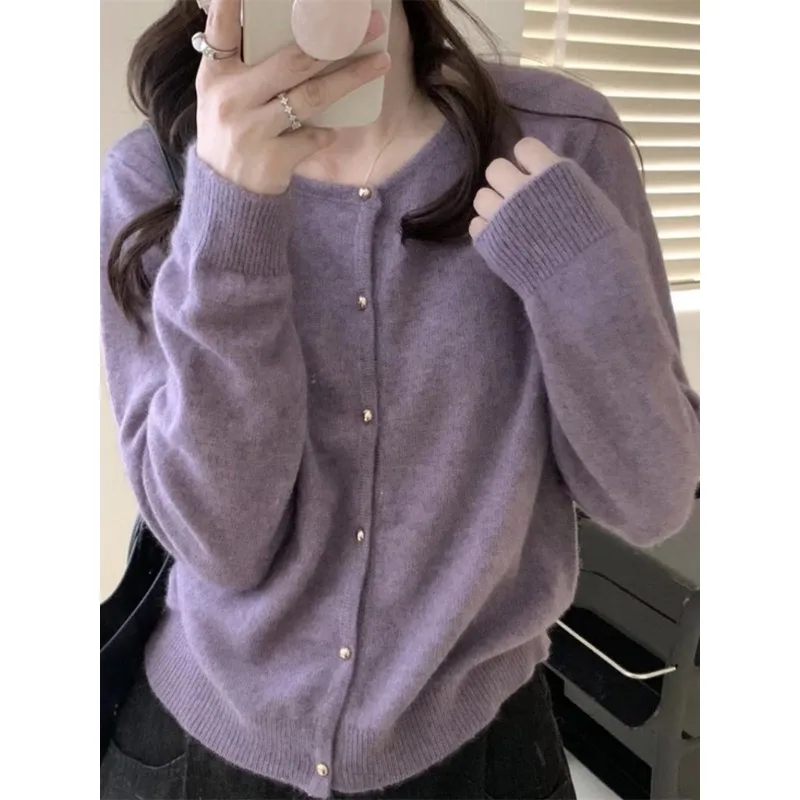 

Spring Autumn Wool Cardigan Women Sweater Cashmere Shirt Clothes