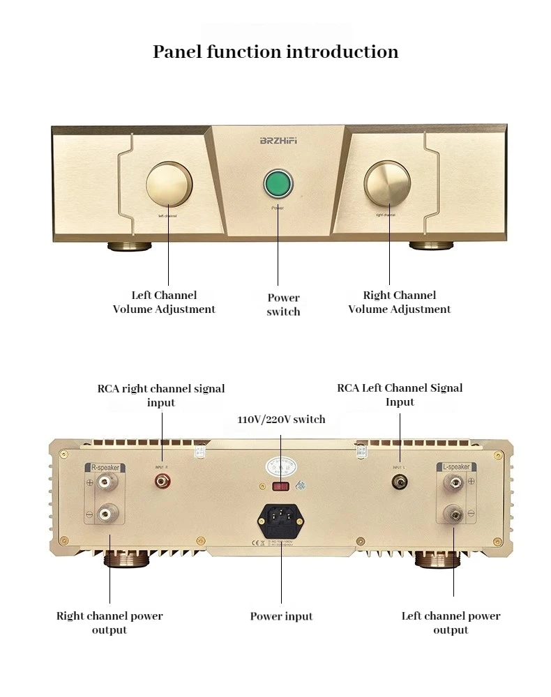 Усилитель мощности AMXEKR Direct FM акустика FM300A Gold Edition HiFi 80 Вт * 2 8 Ом 150 Вт * 2 4 Ом